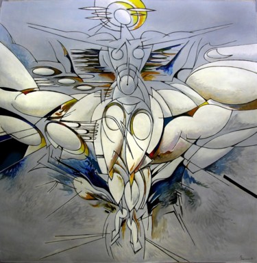 Painting titled "SHE FLIES" by Nikolai Bartossik, Original Artwork, Oil