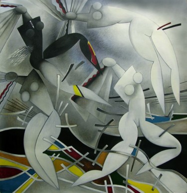 Painting titled "THE DANCE OF GRAVIT…" by Nikolai Bartossik, Original Artwork, Oil