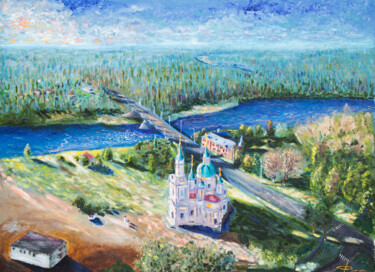 Cathedral on luga Peinture intitulée "Cathedral on luga" par Nikolaj Kolyan, Œuvre d'art originale, Huile