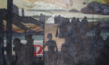 Картина под названием "Станция Мир" - Николай Пак, Подлинное произведение искусства, Акрил