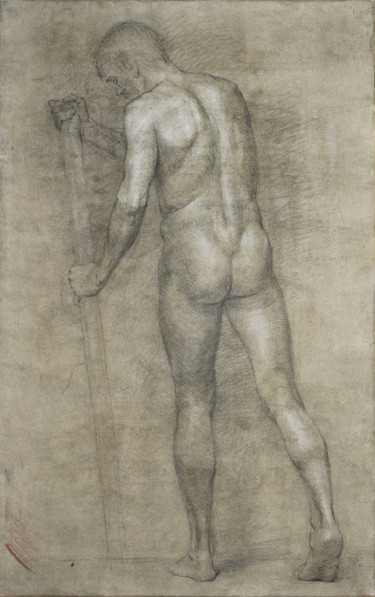 Drawing titled "Male nude. Study dr…" by Николай Шаталов, Original Artwork, Charcoal