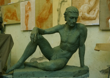 Skulptur mit dem Titel "Study lifesize etude" von Nikolai Shatalov, Original-Kunstwerk, Ton