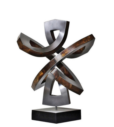 Skulptur mit dem Titel "sphärische Strömung" von Nikolaus Weiler, Original-Kunstwerk, Metalle