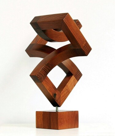 Sculptuur getiteld "offene Dimension" door Nikolaus Weiler, Origineel Kunstwerk, Hout
