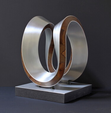 Skulptur mit dem Titel "stroemender planet" von Nikolaus Weiler, Original-Kunstwerk, Aluminium