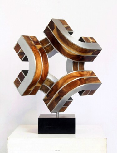 Skulptur mit dem Titel "wogende Konstruktion" von Nikolaus Weiler, Original-Kunstwerk, Aluminium