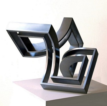 Sculpture titled "schwebende raumkons…" by Nikolaus Weiler, Original Artwork, Metals