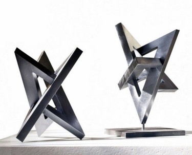 Sculpture titled "tritouchi" by Nikolaus Weiler, Original Artwork, Metals