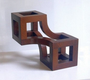Skulptur mit dem Titel "raumwende" von Nikolaus Weiler, Original-Kunstwerk, Holz