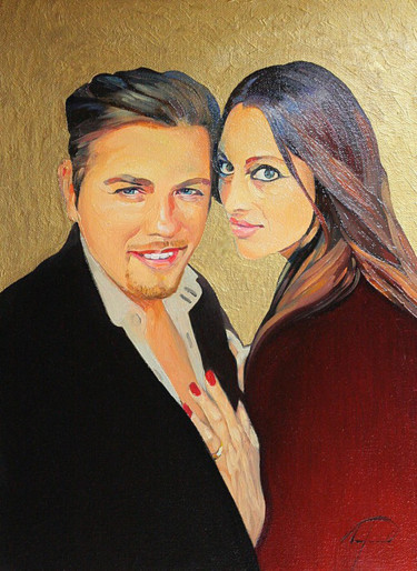 Картина под названием "Giancarlo & Mariate…" - Nikolay Biryukov, Подлинное произведение искусства, Масло