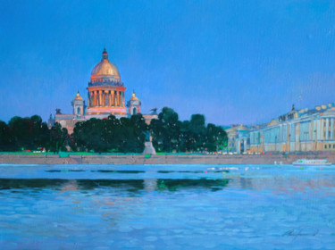 Painting titled "Saint-Petersburg. W…" by Nikolay Biryukov, Original Artwork, Oil