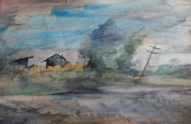 Рисунок под названием "North Wind" - Nikolay Biryukov, Подлинное произведение искусства, Акварель
