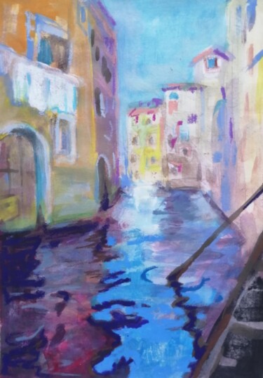 Peinture intitulée "Venice" par Nikolay Hristozov (Caesar), Œuvre d'art originale, Aquarelle
