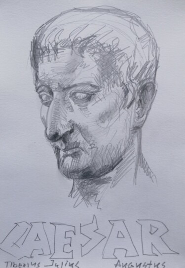 Painting titled "Caesar X Rome" by Nikolay Hristozov (Caesar), Original Artwork, Pencil