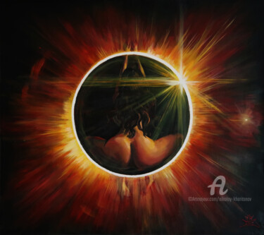 Painting titled "Eclipse" by Nikolay Kharitonov, Original Artwork, Acrylic