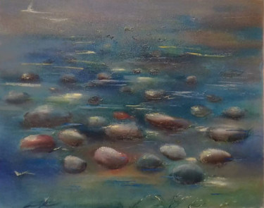Pittura intitolato "Sea rocks" da Nikolay Kovin, Opera d'arte originale, Olio