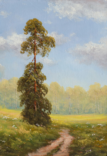 Pintura intitulada "Summer, pine" por Nikolay Lyamin, Obras de arte originais, Óleo