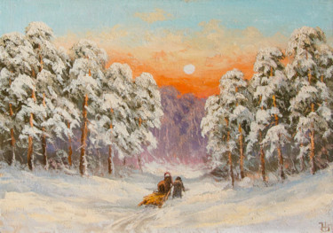 Malerei mit dem Titel "The long-awaited ro…" von Nikolay Lyamin, Original-Kunstwerk, Öl