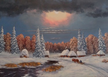Painting titled "The village of Lyad…" by Nikolay Lyamin, Original Artwork, Oil
