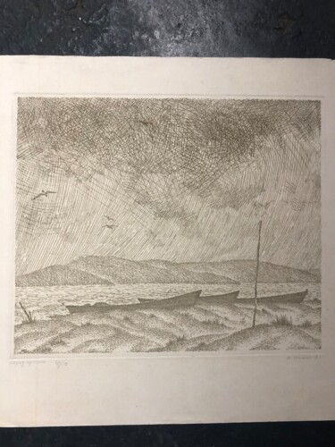 Printmaking titled "Before the Storm, e…" by Nikolay Shelest, Original Artwork, Etching