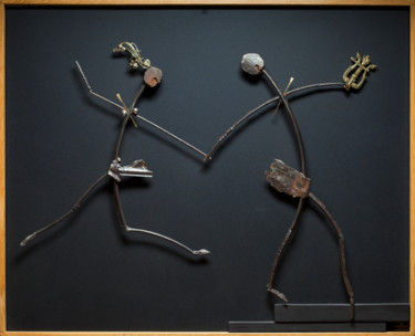 Sculpture intitulée ""Don't look back!"…" par Nikolay Spiridonov, Œuvre d'art originale, Métaux