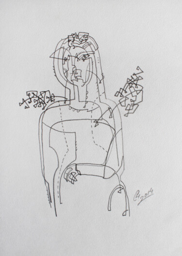 Drawing titled "Maid of Honor" by Nikolay Starostenko, Original Artwork, Graphite