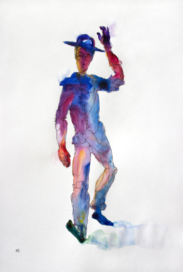 Drawing titled "Dance" by Nikolay Starostenko, Original Artwork, Watercolor