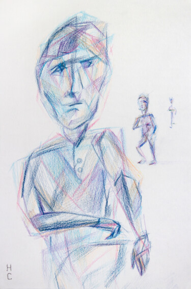 Рисунок под названием "Marching" - Nikolay Starostenko, Подлинное произведение искусства, Цветные карандаши
