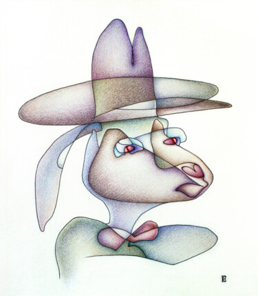 Dessin intitulée "Mr. Rabbit" par Nikolay Starostenko, Œuvre d'art originale, Marqueur