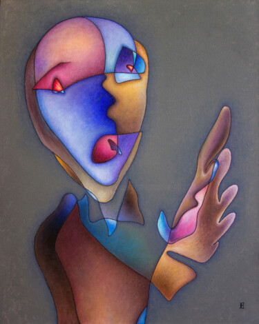Painting titled "Scream" by Nikolay Starostenko, Original Artwork, Acrylic