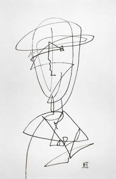 Tekening getiteld "Abstract Face" door Nikolay Starostenko, Origineel Kunstwerk, Marker
