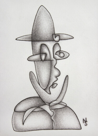 图画 标题为“Eyes, drawing on pa…” 由Nikolay Starostenko, 原创艺术品, 铅笔