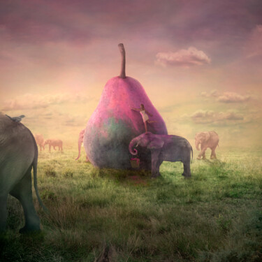 Arte digital titulada "We like it pink 57x…" por Nikolina Petolas, Obra de arte original, Foto-montaje