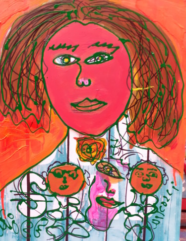 Peinture intitulée "Femme / ArtistSuppo…" par Paulin Nikolli, Œuvre d'art originale, Acrylique