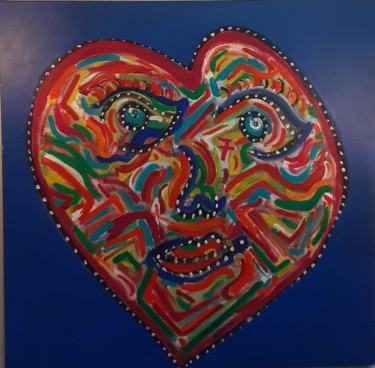 Peinture intitulée "Big heart" par Paulin Nikolli, Œuvre d'art originale, Acrylique
