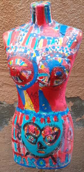 Sculpture titled "Femme tissu / #Arti…" by Paulin Nikolli, Original Artwork, Acrylic
