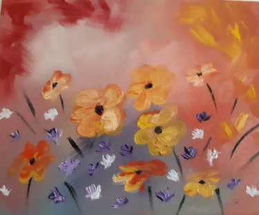 Painting titled "Fleur" by Rusen Nikolov, Original Artwork, Oil