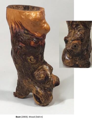 Sculptuur getiteld "Boot" door George Nikonov, Origineel Kunstwerk, Hout