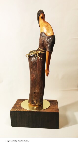 Escultura titulada "Songstress" por George Nikonov, Obra de arte original, Madera