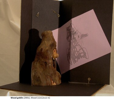 Sculptuur getiteld "Wood Goblin" door George Nikonov, Origineel Kunstwerk, Hout