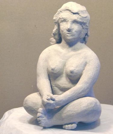 Sculpture titled "Sitting Woman" by George Nikonov, Original Artwork, Ceramics