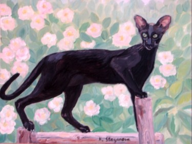 Картина под названием "черная пантера" - N.Snoyanova, Подлинное произведение искусства