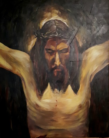 Pittura intitolato "Cristo" da Nico, Opera d'arte originale, Acrilico