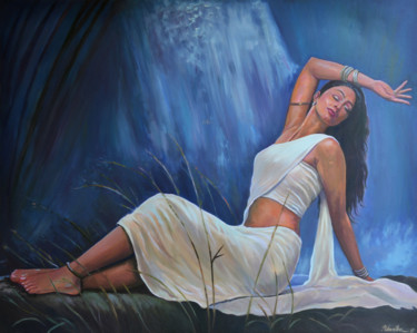 Картина под названием "Joy of Life" - Nilantha Vidanarachchi, Подлинное произведение искусства, Масло Установлен на Деревянн…