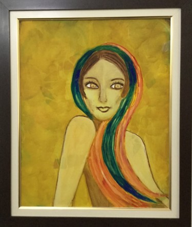 Pintura intitulada "The girl whith wipes" por Nilda Raw, Obras de arte originais, Acrílico