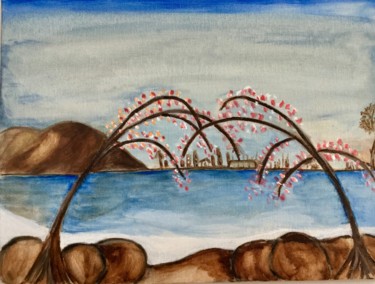 Painting titled "My Paradise" by Nilda Raw, Original Artwork, Acrylic