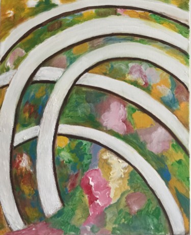 Pintura intitulada "Through portals" por Nilda Raw, Obras de arte originais, Acrílico
