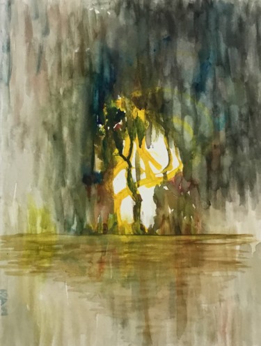 Pintura intitulada "After  rain" por Nilda Raw, Obras de arte originais, Acrílico