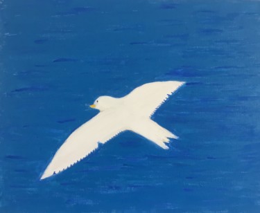 Painting titled "Seagull flight" by Nilda Raw, Original Artwork, Acrylic