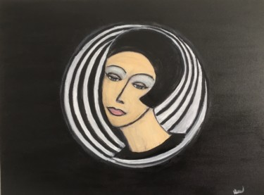 Pintura intitulada "Deco girl" por Nilda Raw, Obras de arte originais, Acrílico